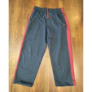 Nike Dri Fit Joggers Men's XL Inseam 31" Navy Blue Maroon Logo Stripes Relaxed